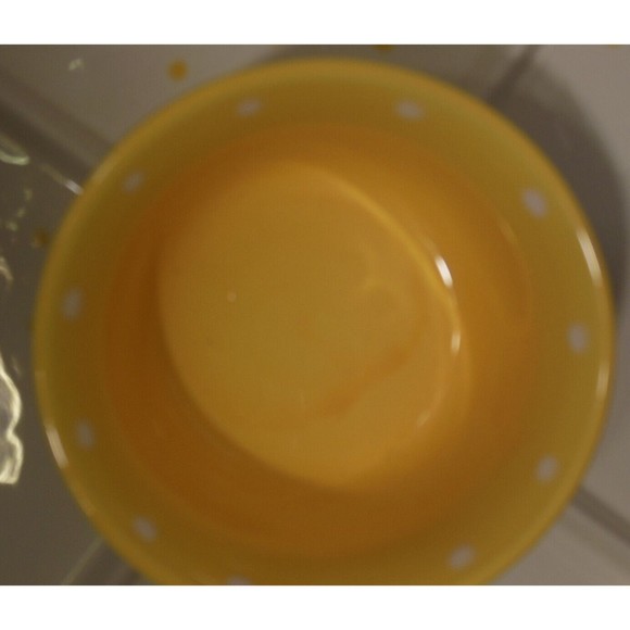 Chip and Dip Bowl Yellow Polka Dot Round Covered Bowl Lid - Picture 5 of 9